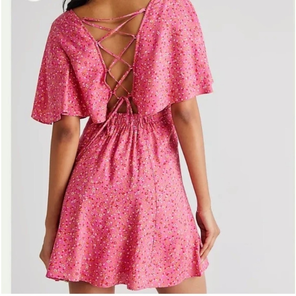 NWT Free People Pink Florence Mini Dress Size M - Picture 3 of 4